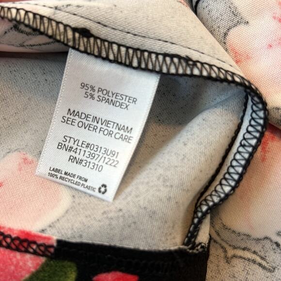 NWT $74 AGB Plus Size 16 Essential Sheath Black Red Floral Dress Career Midi - Picture 12 of 16